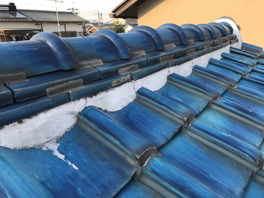 【伊丹市 施工事例】雨漏り解消！和瓦の棟を地震・強風に強い「防災棟」へ積み替え